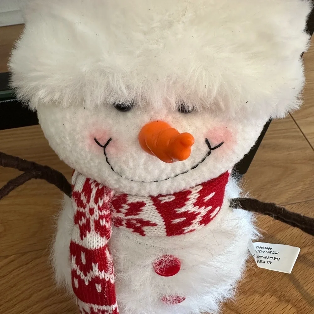 Burton Black and White Snowman Plush